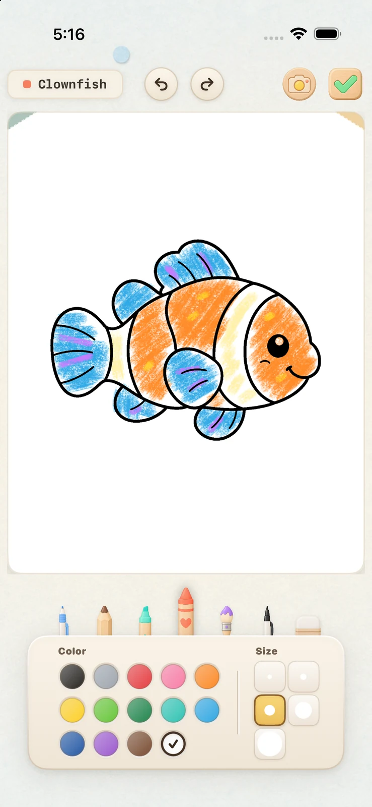 Coloring canvas on iPhone